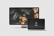 Laptop & Monitor Mockup, a Device Mockup by zpackcreative (Thumbnail 4 of 4)