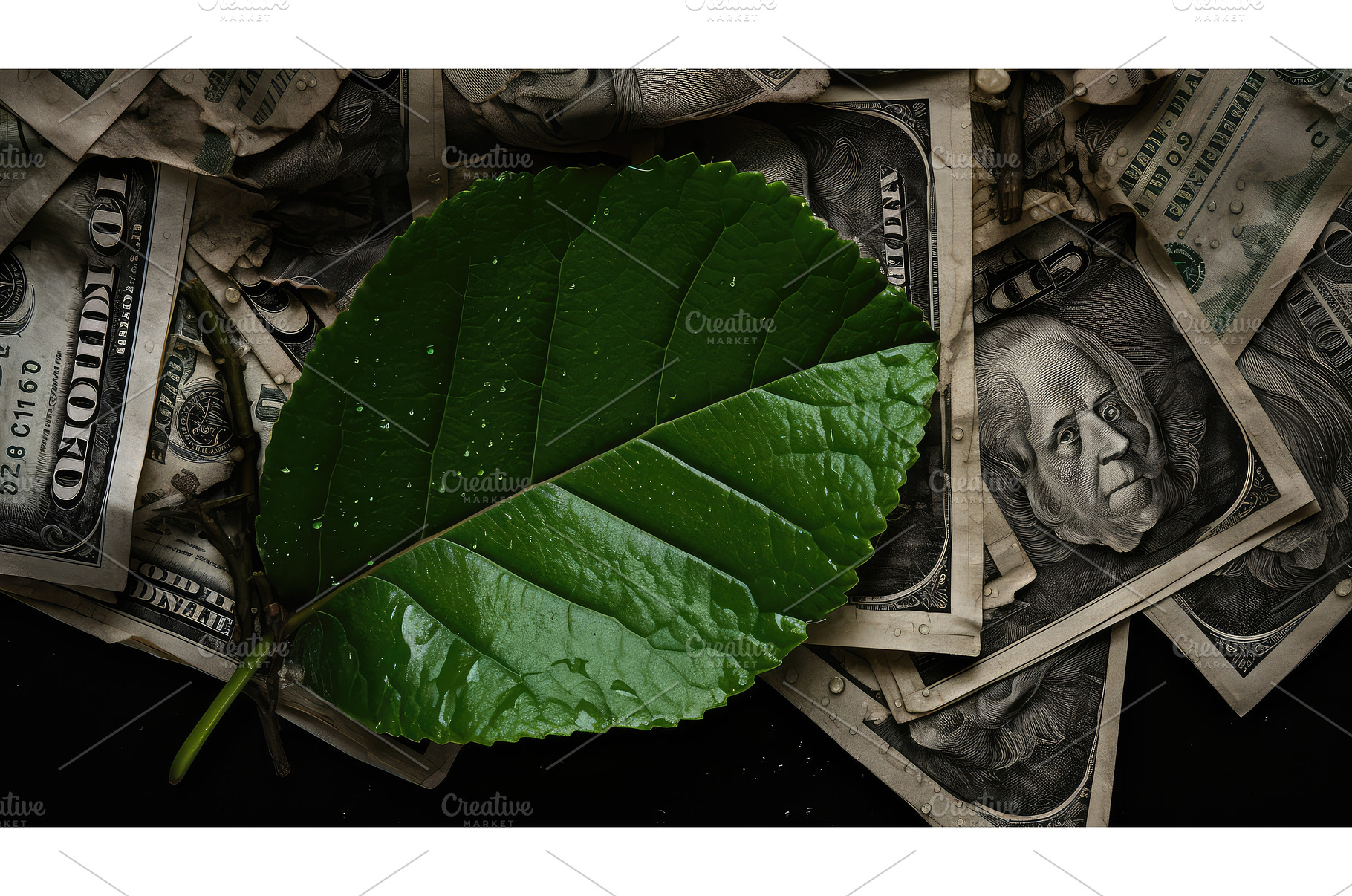 commerce leaves money ai generated, a Business Photo by pikepicture