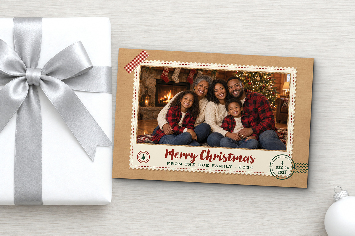 Rustic Christmas Photo Postcard, a Card Template by BrandPacks (Photo 3 of 6)