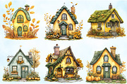 Yellow & Green Autumn Cottage PNG, an Illustration by Craft Nest (Thumbnail 5 of 6)