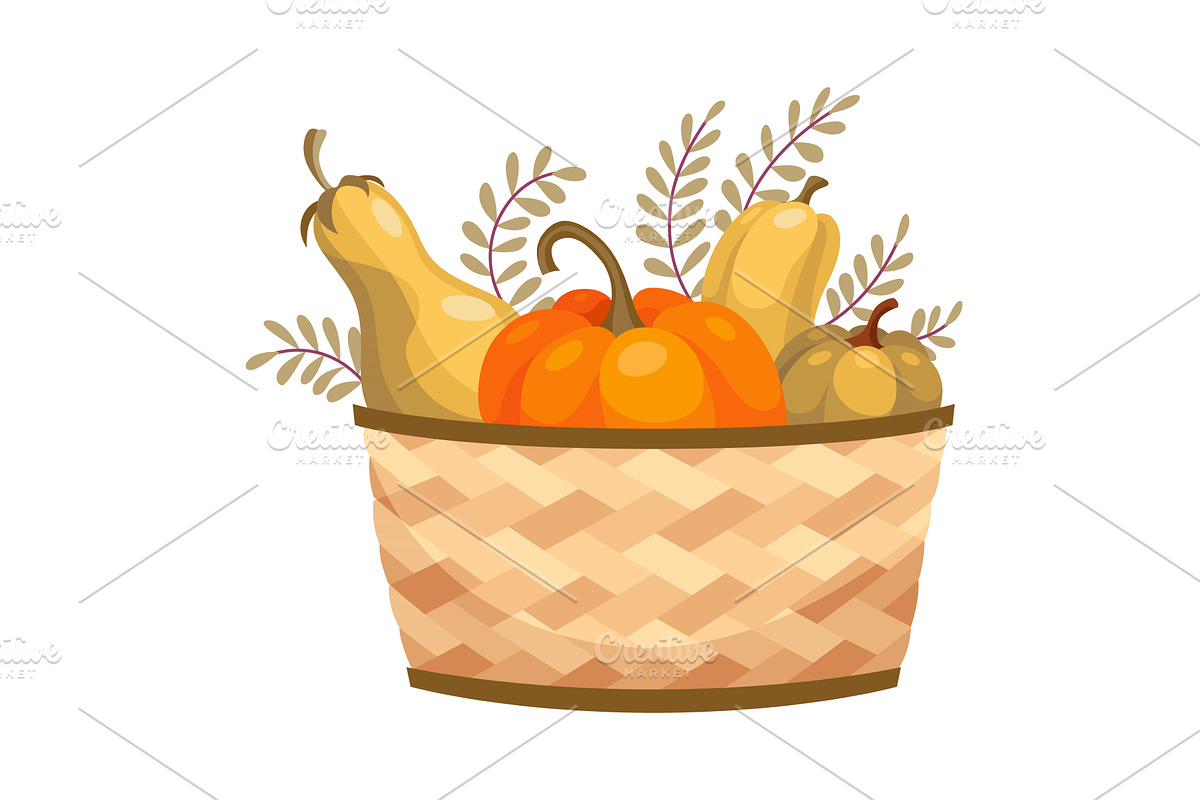 Basket autumn harvest icon. Grocery, a Food Illustration by the8monkey