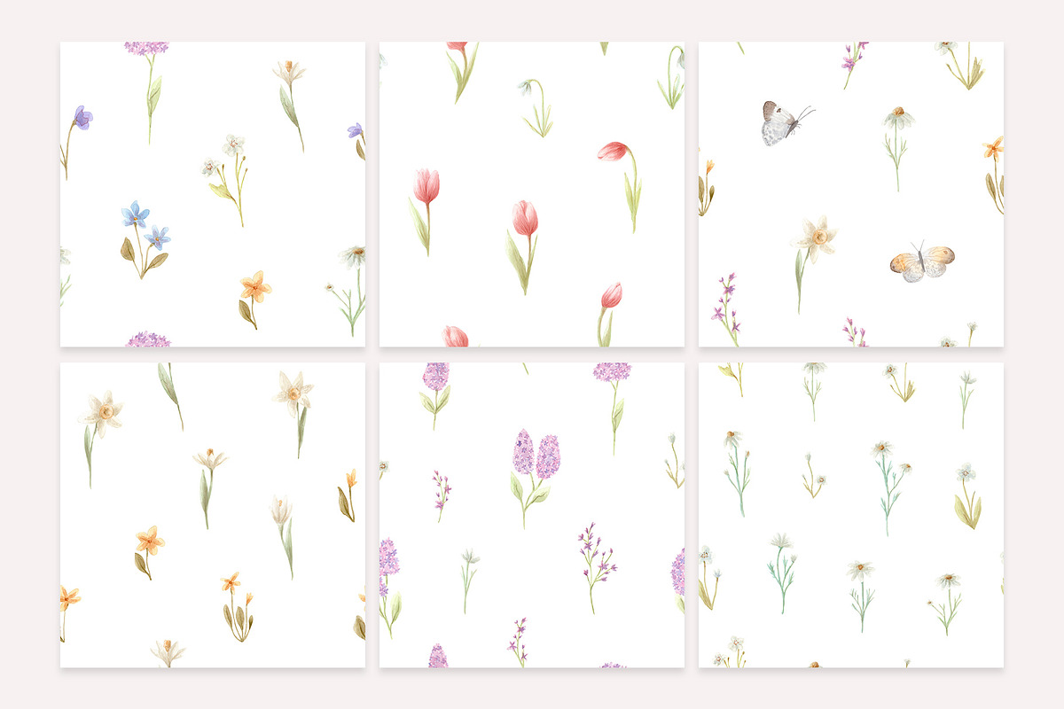 Garden Flowers. Watercolor Cliparts, a Decorative Illustration by Slastick (Photo 5 of 10)