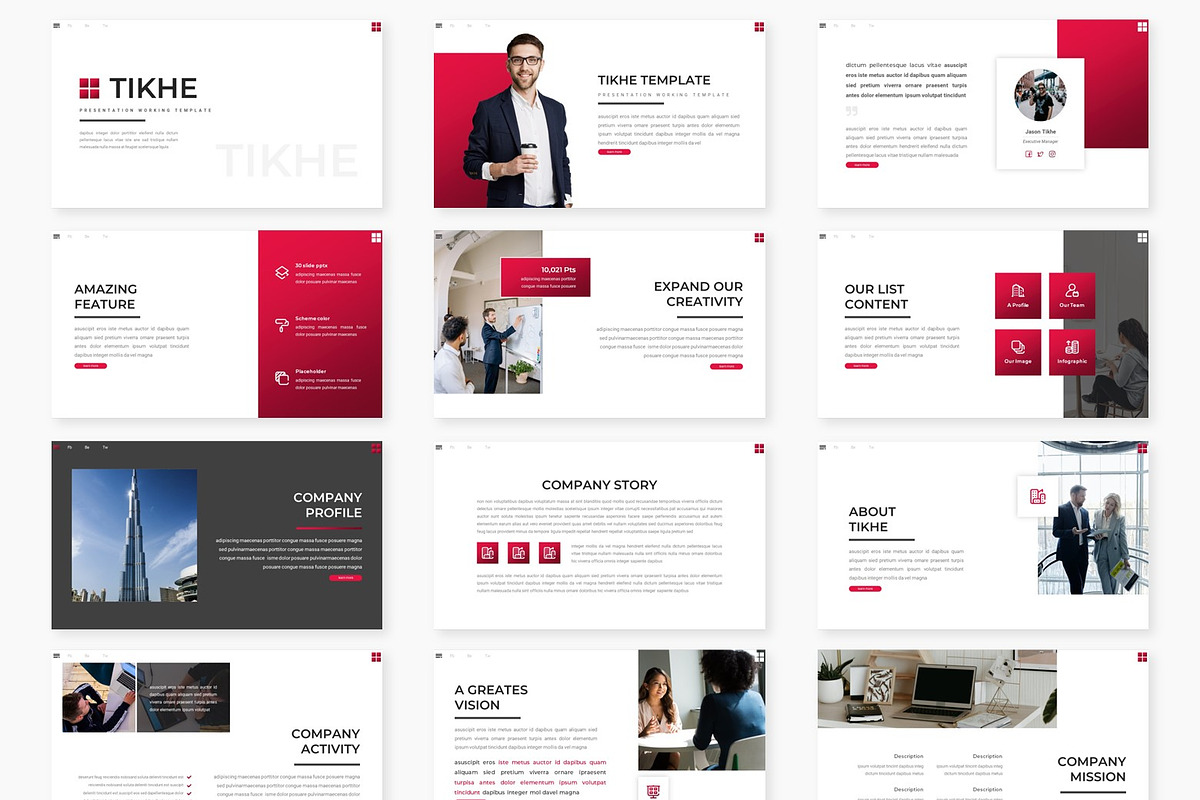Tikhe - Powerpoint Template, a Presentation Template by AQR Studio