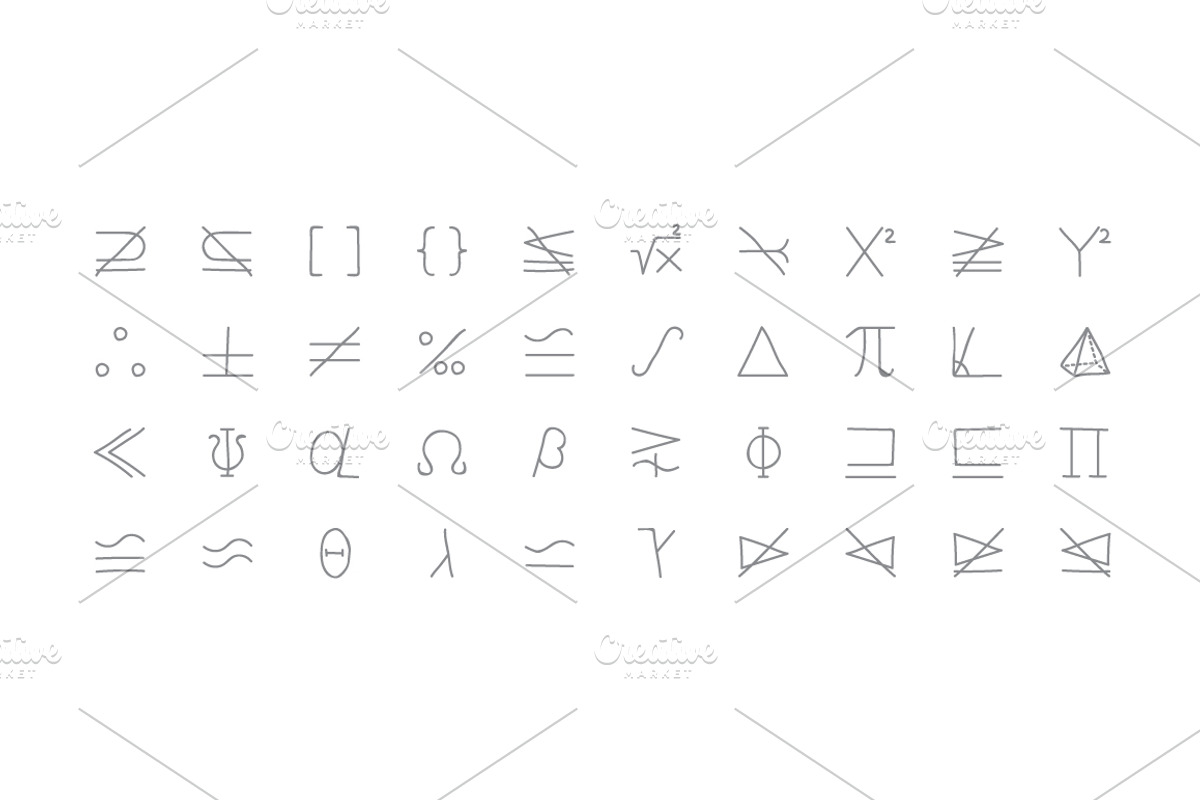 150 Mathematical Hand Drawn Icons preview 3