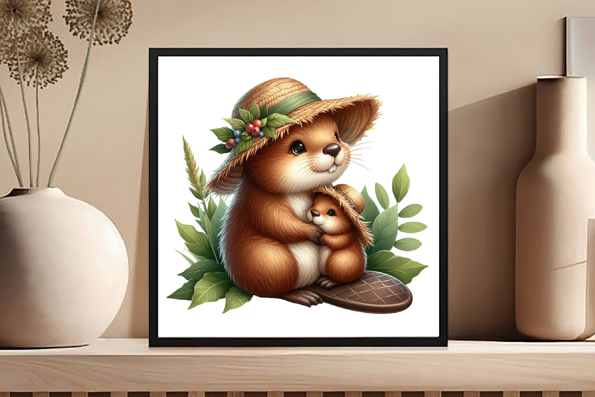 American Beaver Mother's Day Clipart, an Illustration by DreamCafeArt (Photo 4 of 5)