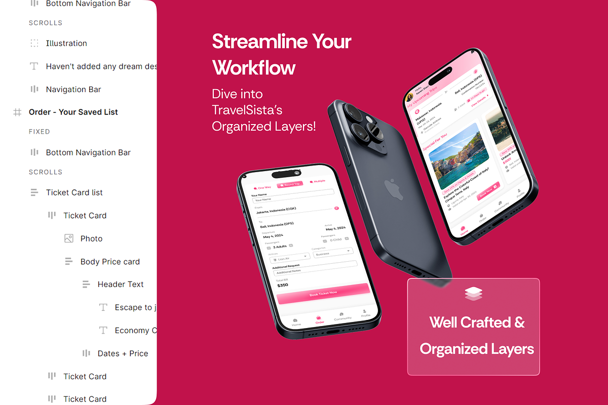 Travel Sista - Travel App UI Kits, an UI Kit Template by Semusim Visual (Photo 5 of 8)