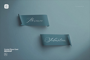 Curled Place Card Mockup, a Mockup by Custom Scene