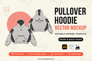Pullover Hoodie Vector Template, a Hoody Mockup by S.i. Graphics (Thumbnail 1 of 3)