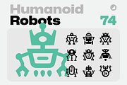 Basicons / Humanoid Robots Icons, an Outline Icon by EDT.Graphics (Thumbnail 1 of 6)
