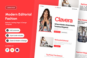 Clavera - Editorial Fashion Landing, a Landing Page Template by productype1