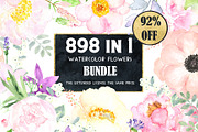 92% OFF Watercolor flowers BUNDLE, a Work Illustration by LABFcreations (Thumbnail 1 of 8)