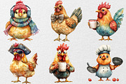 Funny Chiken Clipart, an Illustration by DreamCafeArt (Thumbnail 3 of 5)