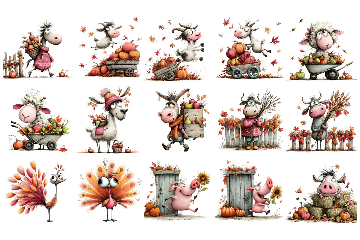 Quirky Autumn Farm PNG, a Seasonal Illustration by Nicolle's Colorful Art (Photo 4 of 6)