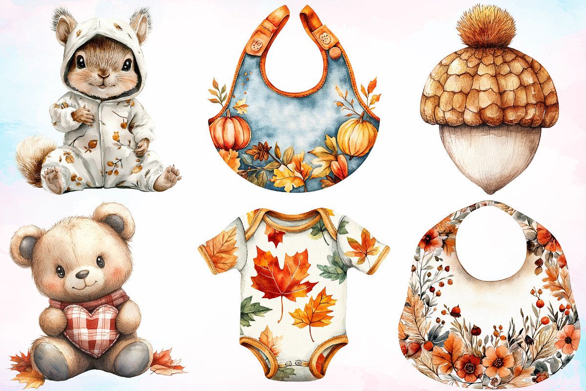 Watercolor Autumn Baby Shower, a Seasonal Illustration by Canvas Craft (Photo 2 of 8)