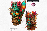 Modern Tiki Totems Clipart Set, a Decorative Illustration by ThatsDesignArt (Thumbnail 9 of 10)