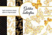 GOLDEN BUTTERFLIES, a Decorative Illustration by FARAWAYKINGDOM (Thumbnail 1 of 5)