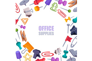 Office supplies. circle background, a Finance Illustration by Onyx