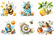 Watercolor Summer Bee Clipart, an Illustration by OK Design (Thumbnail 5 of 5)