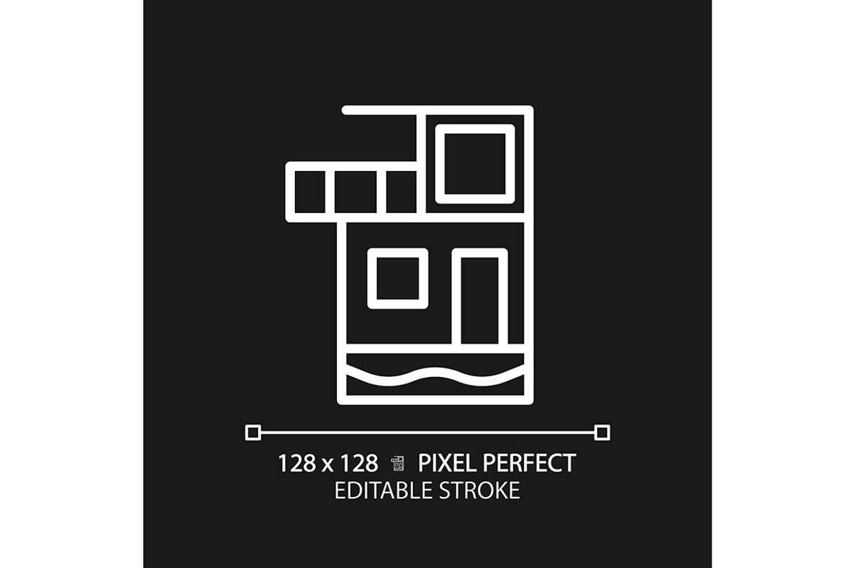 Villa pixel perfect white linear, an Icon by IMG Visuals