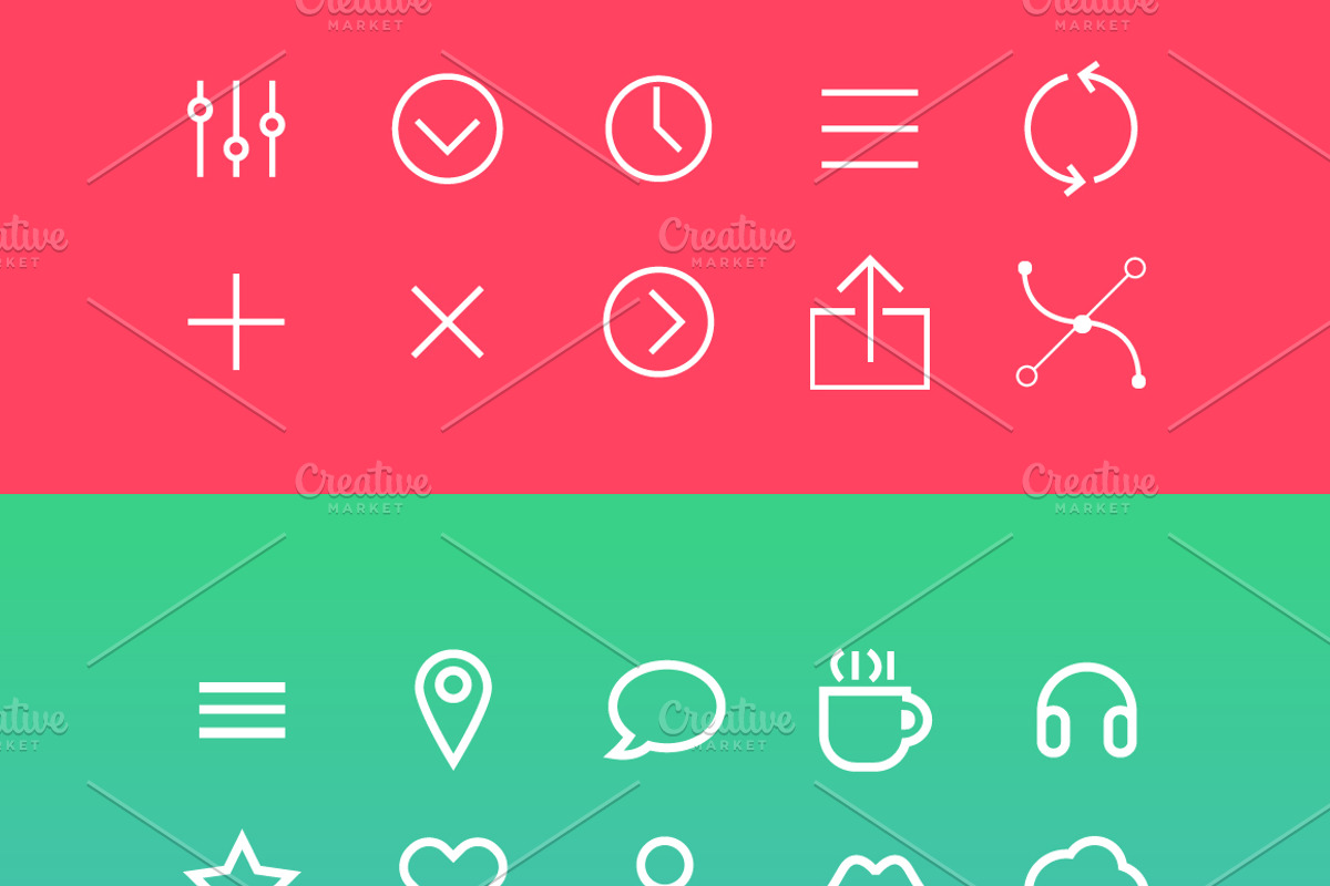 Modern vector Icons set in flat