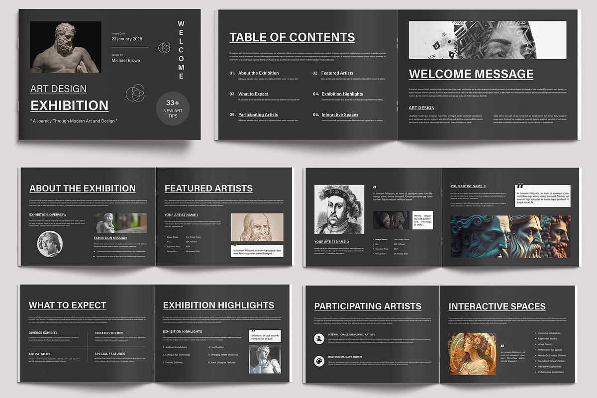 Art Exhibition Portfolio Design, a Brochure Template by MightyDesign (Photo 1 of 9)