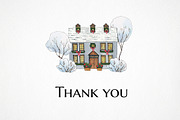 Winter town Christmas house clipart, a Person Illustration by LyubovZaytseva (Thumbnail 23 of 23)