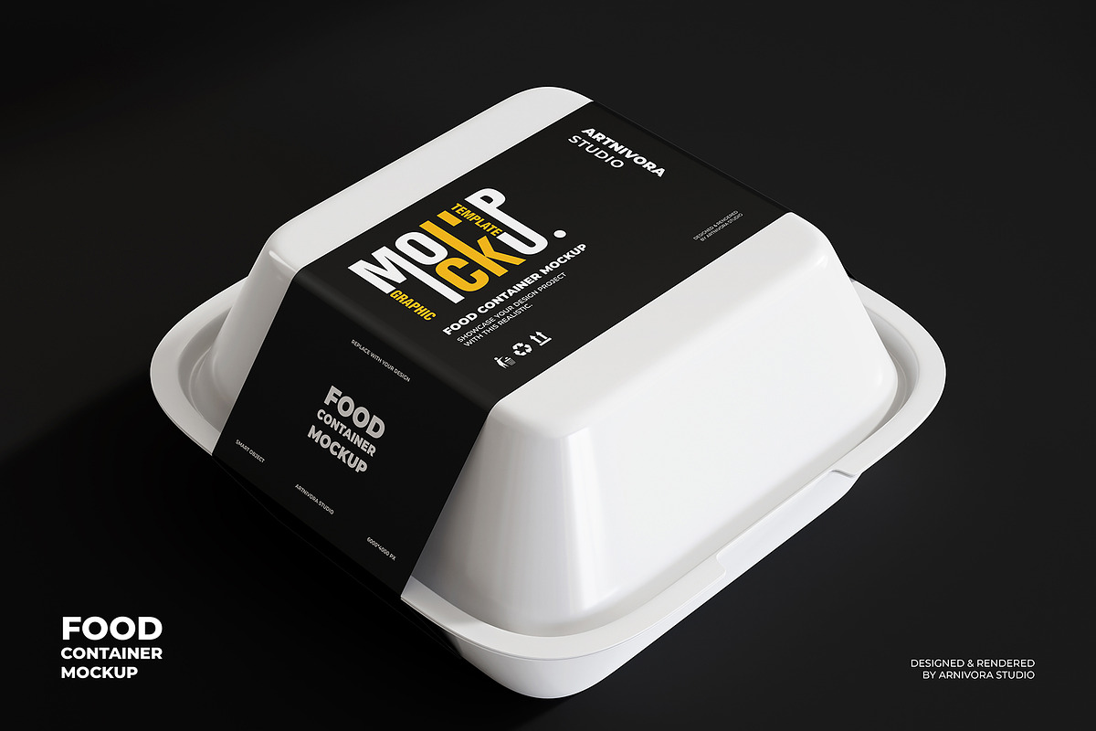 Food Container Mockup Design, a Packaging Mockup by Artnivora.Std (Photo 2 of 6)