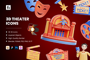 3D Theater Icons, a 3D by Flat Icons (Thumbnail 1 of 8)