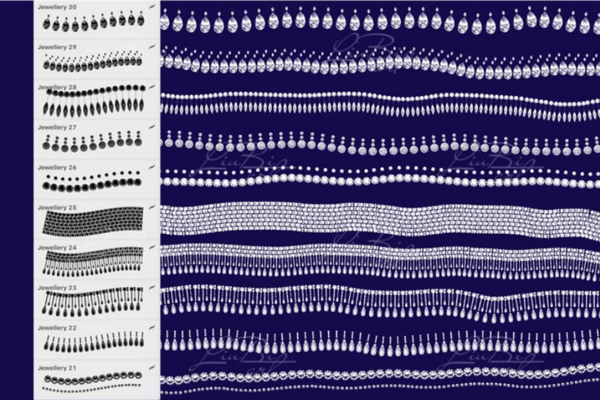 40 Procreate Jewels Brushes Set, a Brush Add-On by LiuBi Art (Photo 4 of 5)