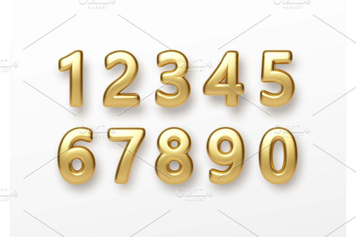 Realistic 3d lettering numbers, an Object Graphic by Vik_Y Vector&Design