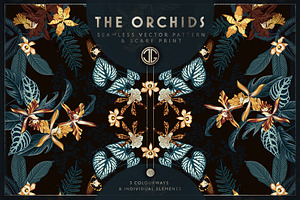 THE ORCHIDS seamless vector pattern