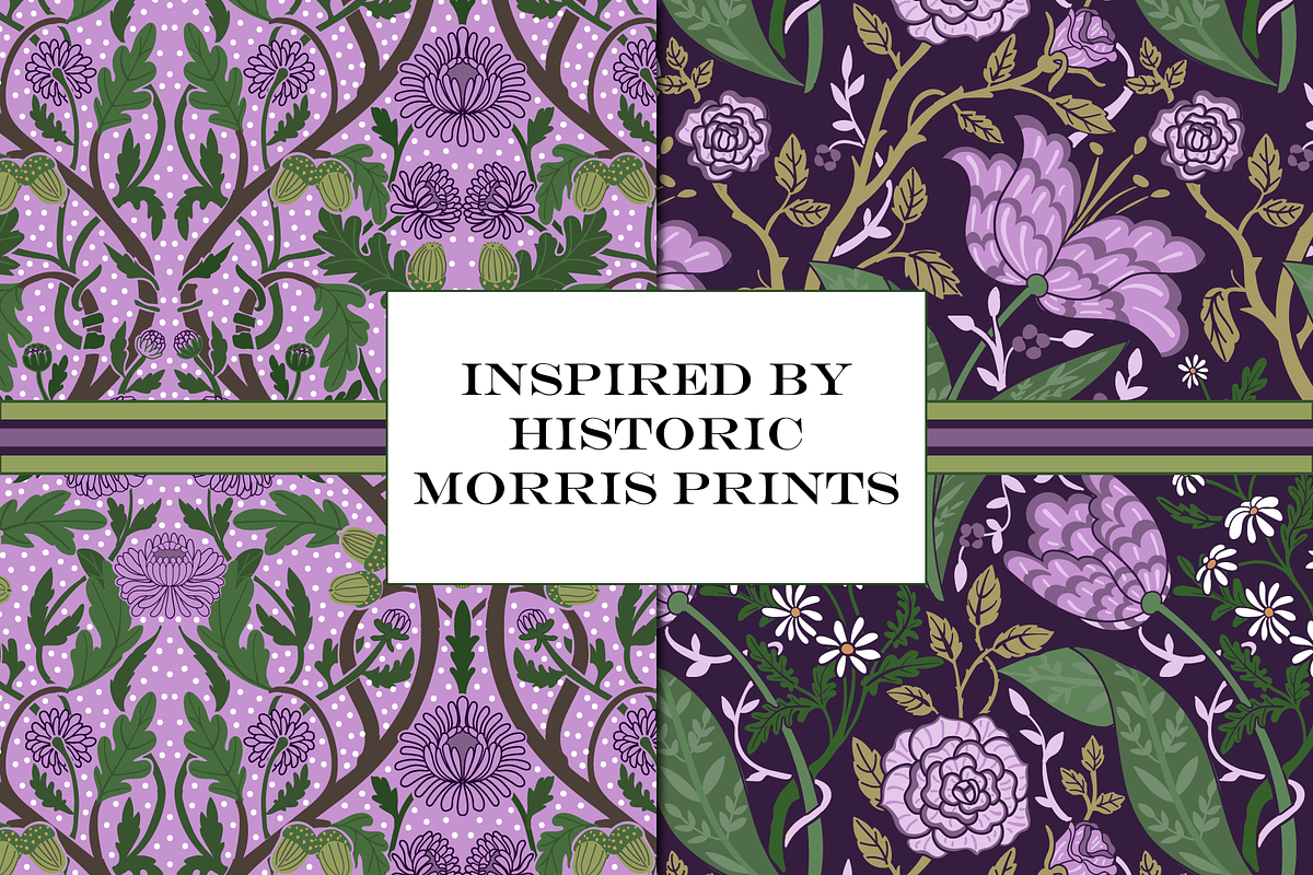 William Morris Floral Pattern Purple, a Pattern Graphic by RachelStudio (Photo 3 of 10)