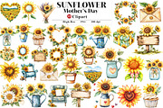 Sunflower Mother's Day Clipart, an Illustration by Watercolor design (Thumbnail 1 of 12)