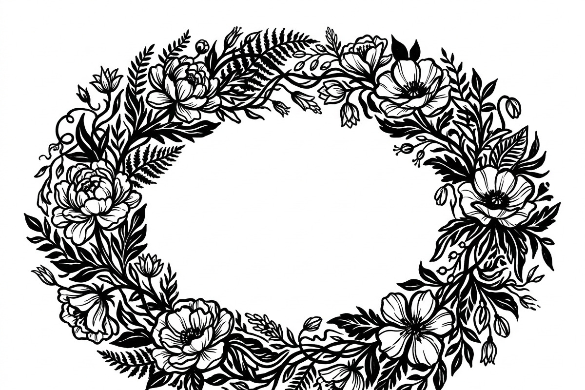 50 Elegant Floral Oval Mirror Frame, a Decorative Illustration by Amazin_art (Photo 14 of 40)
