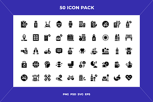 Healthy lifestyle icons, an Outline Icon by Wencory