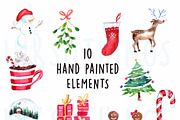 Watercolor Christmas Clipart, an Illustration by Inksnthings (Thumbnail 2 of 4)