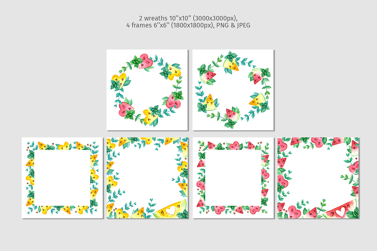 Watermelons Clipart & Patterns, a Food Illustration by Valin Malin (Photo 4 of 14)