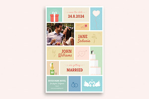 Cute Wedding and Invitation Card V02, an Invitation Template by Sargatal