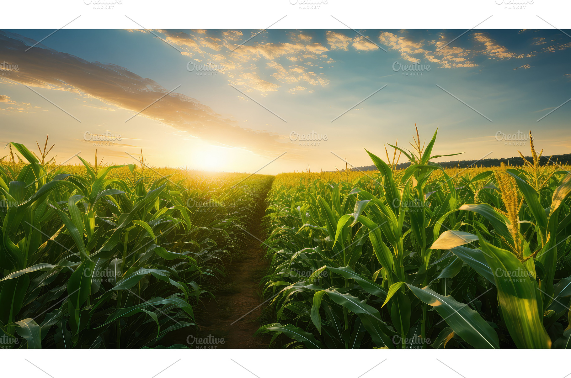 countryside corn field background ai, an Animal Photo by pikepicture