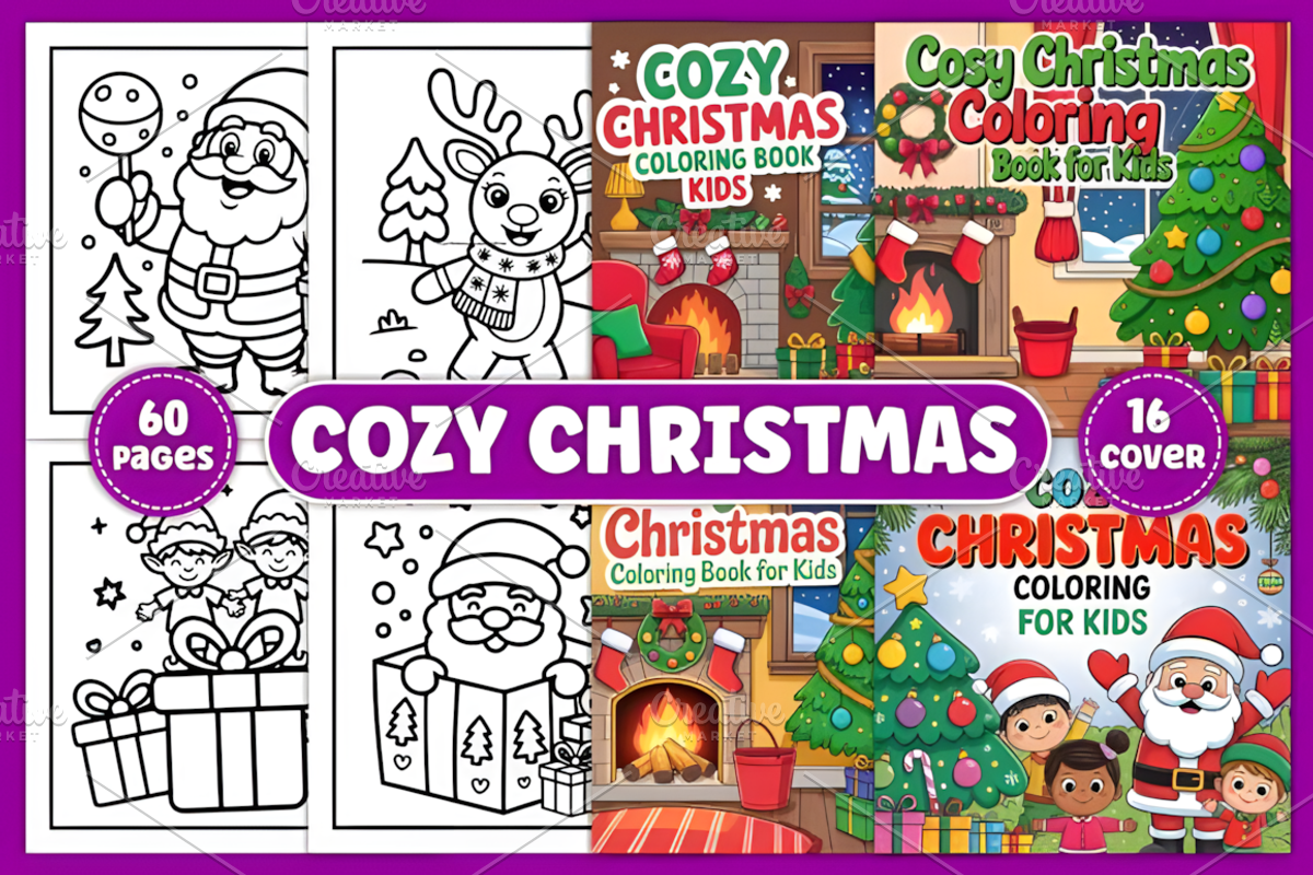 Cozy Christmas Coloring Book, a Seasonal Illustration by Coco Bloom (Photo 1 of 4)