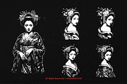 10 Bundle Dark Art Geisha Japanese, an Illustration by Morspective (Thumbnail 5 of 7)