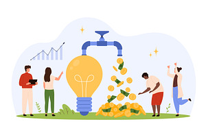 Creative Idea Generating Passive, a Finance Illustration by Flashvector