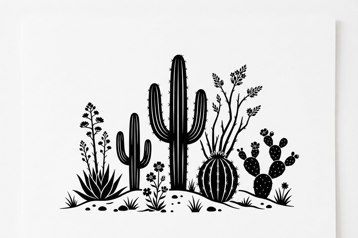 60 Desert Cactus Floral Silhouette, a Seasonal Illustration by Amazin_art (Photo 5 of 34)