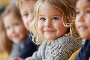 Cute preschool children sitting, a School & Education Photo by MistyDay