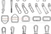 Vector Garment Accessories & Brushes, an Illustration by HYDNSTUDIO (Thumbnail 6 of 9)