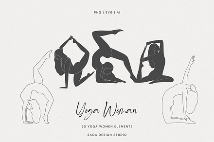 Minimal Abstract Yoga Women Art