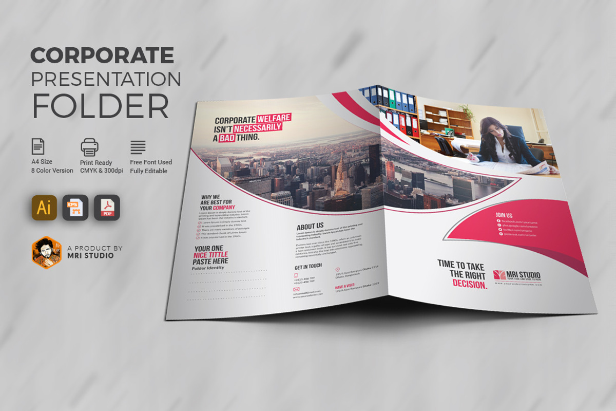 Creative Presentation Folder, a Stationery Template by MRI STUDIO (Photo 1 of 10)