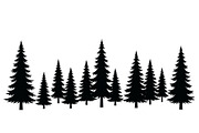 Woodland & Forest Tree Silhouettes B, an Illustration by jahid234 (Thumbnail 19 of 41)