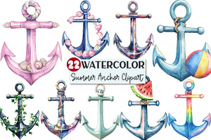 Summer Anchor Clipart, an Illustration by Rose Art