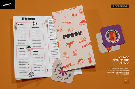 Fast Food Menu Mockup VOL.1, an Advertising Mockup by Catkie - Digital Art
